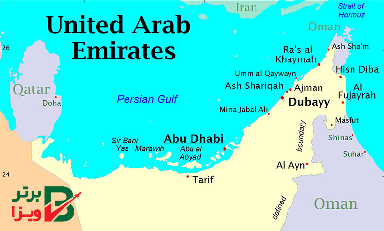 موقعیت جغرافیایی کشور امارات